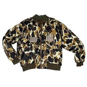 Columbia vintage 90s Camo/brown Reversible Bomber duck Hunting Jacket